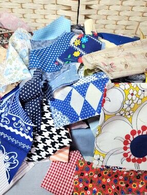 Fabric Scraps 2 Lb 6 Oz Assorted Colors & Sizes For Quilting Crafts FPP
